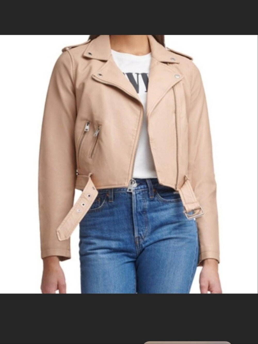 Levi's Faux Leather Women's Cropped Moto Jacket, NWOT